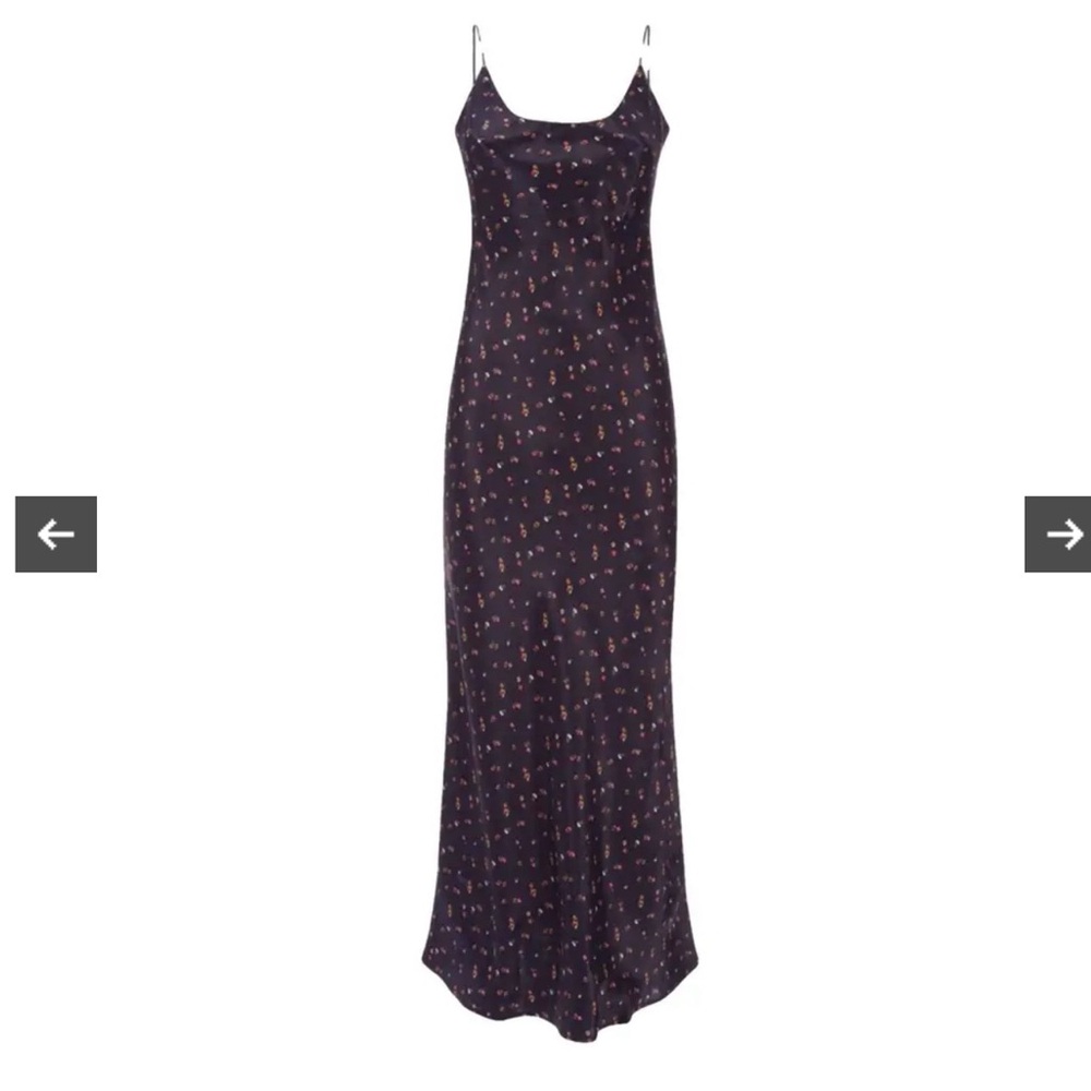 Rat and Boa NWT Floral Spaghetti Strap Maxi Dress 90s Satin Size Medium